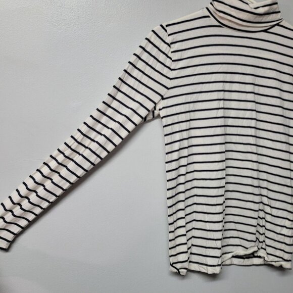 J Crew Turtle Neck Shirt Long Sleeve Striped Womens Small - Picture 2 of 7